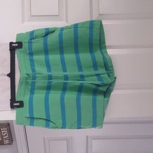 cabi 6197 Cabana Shirts Green W Blue Stripes. Size Medium.Worn Only Once Pockets